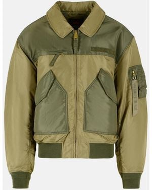 Alpha Industries 'Cwu-45/P Colorblock' Nylon Bomber Jacket - Green