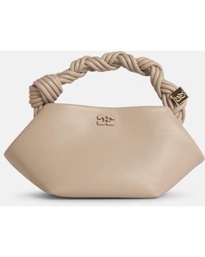 Ganni 'bou' Mini Bag In Leather Blend - Natural