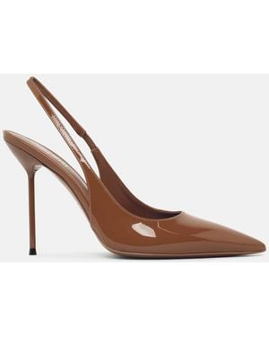 Paris Texas 'Lidia' 'Coffee' Leather Slingbacks - White