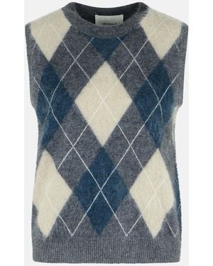 Lisa Yang 'Yasmine' Graphite Cashmere Vest - Blue