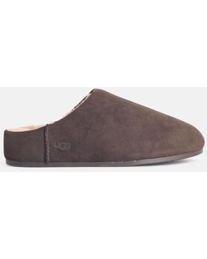 UGG 'Elea Slip-On' Leather Slippers - Brown
