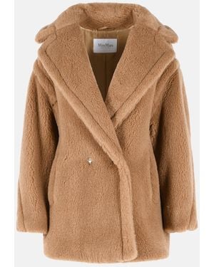 Max Mara Teddy Bear Icon Short 'Dramma' Coat - Natural
