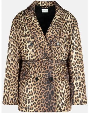 P.A.R.O.S.H. 'Pupil' Leopard Print Polyester Jacket - Brown