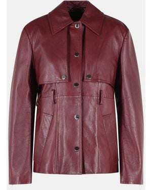 Sportmax Two-Piece 'Tenzone' Burgundy Nappa Leather Jacket - Red