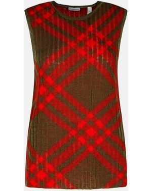 Burberry Gilet 'Check' - Rosso