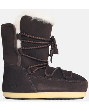 Moonboot 'Evx' Dark Suede Boots - Black