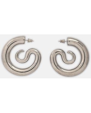 Panconesi 'Serpent Hoops Medium' Earrings - White