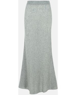 Lisa Yang 'kelsy' Long Skirt In Silk Blend - Gray