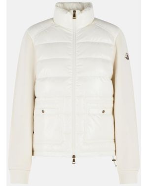 Moncler Open Zip Sweater - White