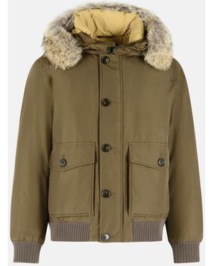 Woolrich 'Polar' Cotton Blend Bomber Jacket - Green