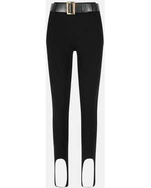 Self-Portrait 'Stirrup' Viscose Blend Leggings - Black