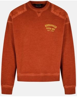 DSquared² 'cypro' Earthenware Cotton Sweatshirt - Orange