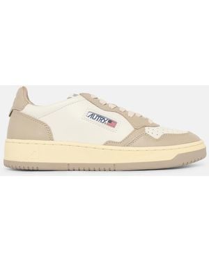 Autry 'Medalist Low' And Leather Sneakers - Natural