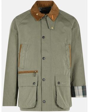 Barbour 'Casual Bedale Icons' Cotton Blend Jacket 'Fern' - Green