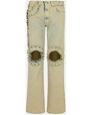 Coperni 'Ruffled' Cotton Jeans - Green