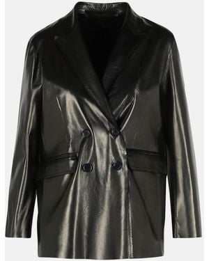 Salvatore Santoro Leather Blazer - Black
