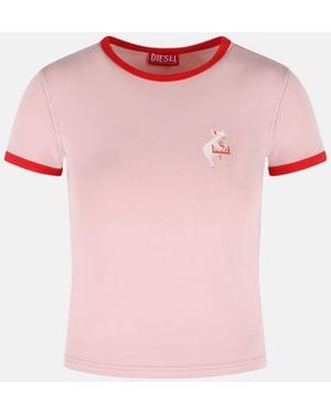 DIESEL 'Uncuties' Stretch Cotton T-Shirt - Pink