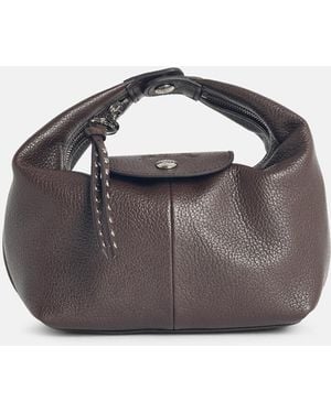 Longchamp 'xs Le Pliage Xtra' Mocha Leather Bag - Blue