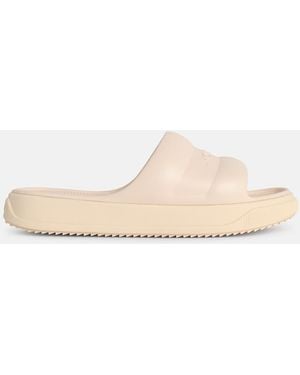 Moncler Altive' Ivory Rubber Slides - Natural