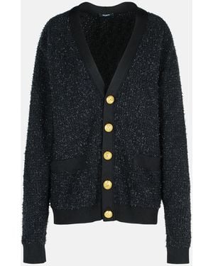 Balmain Cotton Blend Cardigan - Blue