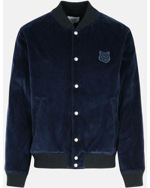 Maison Kitsuné 'Teddy' Cotton Bomber Jacket - Blue