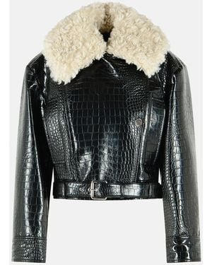 Sportmax 'Armonioso' Patent Leather Nail Jacket - Black