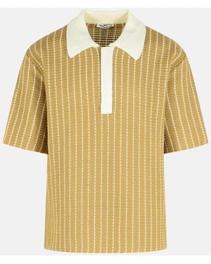 Jil Sander Cotton Knit Polo Shirt - Metallic