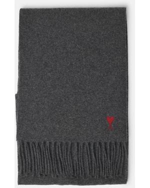 Ami Paris Wool Scarf - Gray