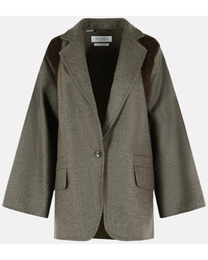 Max Mara 'Fenice' Blazer Over Wool - Gray