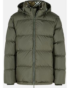 Burberry 'bideford' Polyester Down Jacket With Detachable Sleeve - Green