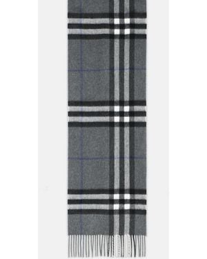 Burberry 'Mu Giant Check' Cashmere Scarf - Gray