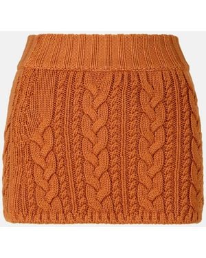 Alanui 'Hues' Virgin Wool Miniskirt - Orange