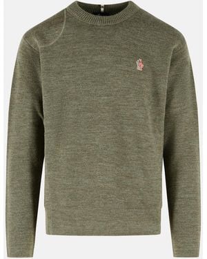 Moncler Virgin Wool Logo Sweater - Green