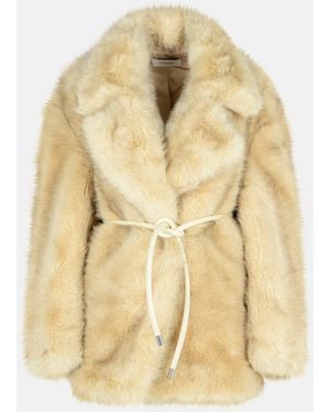 Sportmax 'Rosaria' Faux Fur Belted Jacket - Metallic