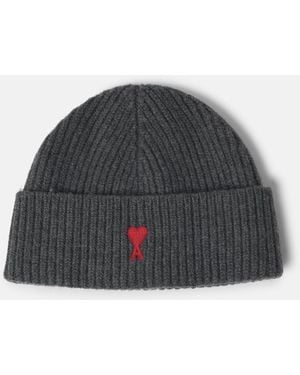 Ami Paris 'Ami De Cœur' Cotton Beanie - Black