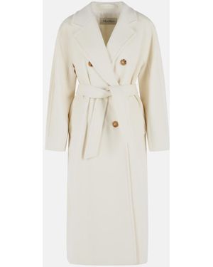 Max Mara Madame' Virgin Wool And Cashmere Coat - White