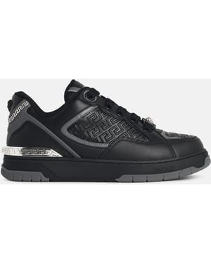 Versace 'Biggie' Leather Sneakers - Black