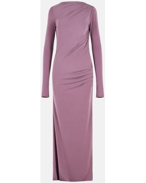 ANDAMANE Sophie' Mauve Polyester Maxi Dress - Purple