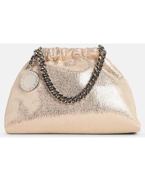 Stella McCartney 'Falabella' Mini Bag With 'Shaggy Deer' Drawstri - Natural