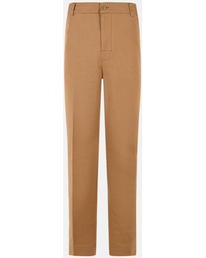 Moncler Stretch Cotton Pants - Natural