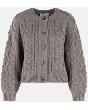 Lisa Yang 'Winroe' Truffle Cashmere Cardigan - Gray