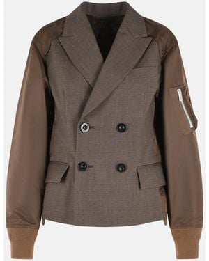 Sacai Blazer - Marrone