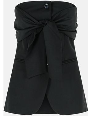 Max Mara 'Veruska' Virgin Wool Bustier Top - Black