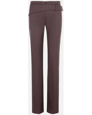 Sportmax 'Banda' Slim Pants With Asymmetric Belt - Purple