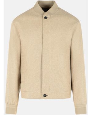 ZEGNA 'Oasi Elements' Cashmere Bomber Jacket - Natural