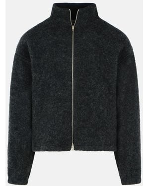 Jil Sander Lava Stone Wool Fleece Sweatshirt - Black