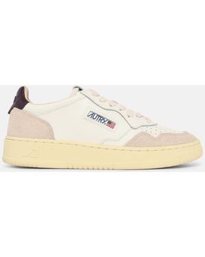 Autry 'Medalist Low' And Leather Sneakers - Natural