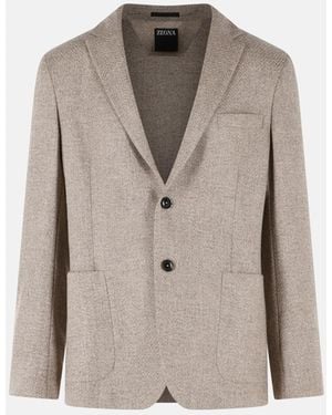 ZEGNA Wool Blazer - Natural