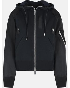 Sacai Cotton Blend Sweatshirt - Black