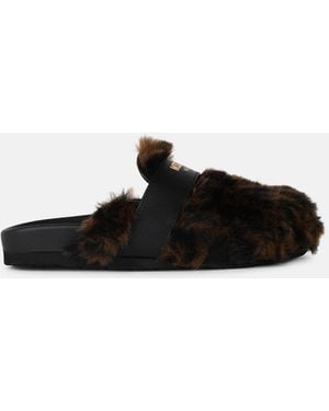 Moschino Leather Blend Slippers - White